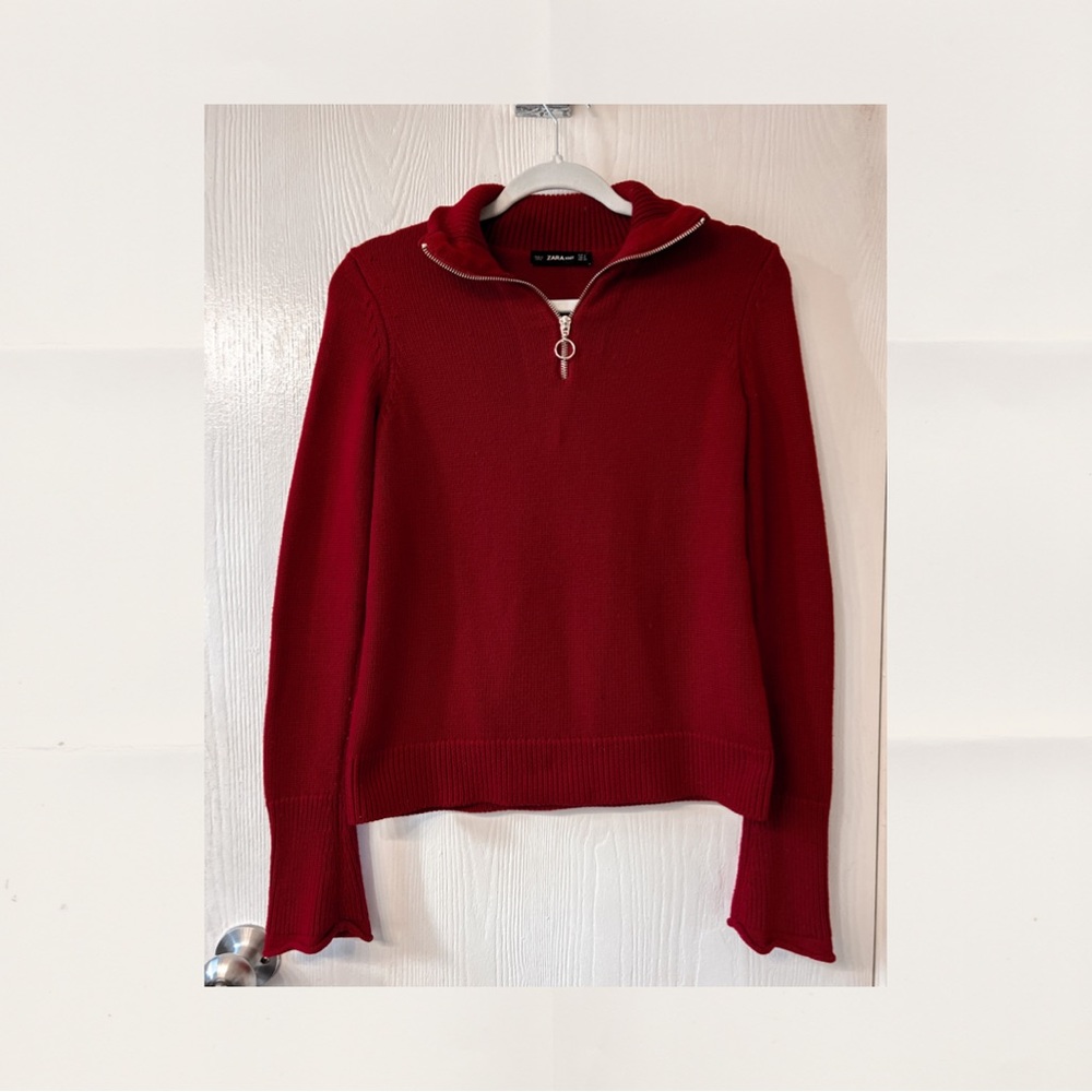 Zara Knit Red Pullover 💕